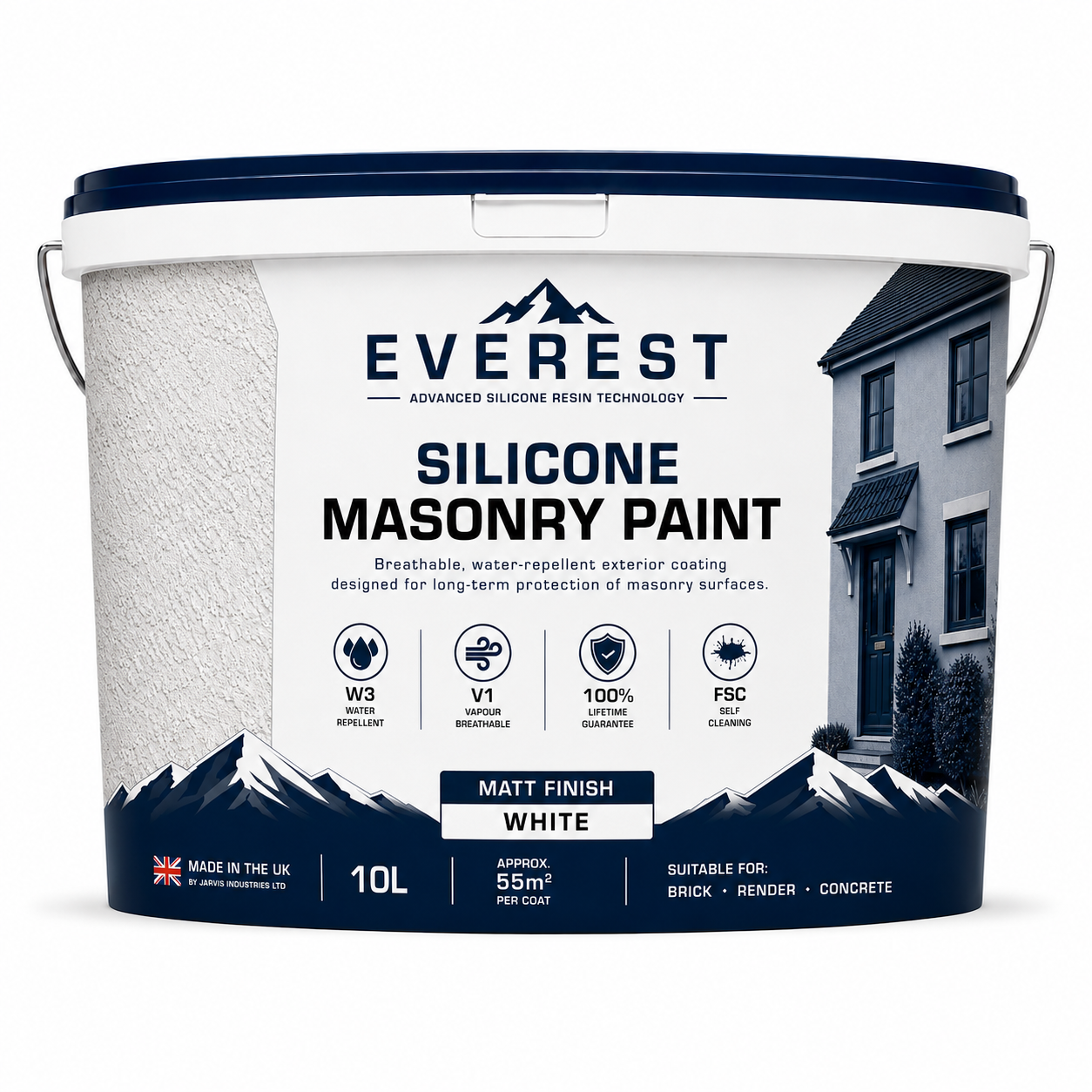 Everest Trade – PremTex Smooth Mauerwerksfarbe – hohe Leistung – glatte Oberfläche