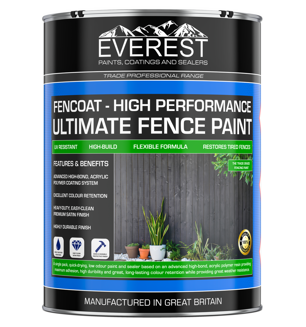 Everest Paints - FENCOAT - Peinture pour clôture ultime - Haute performance