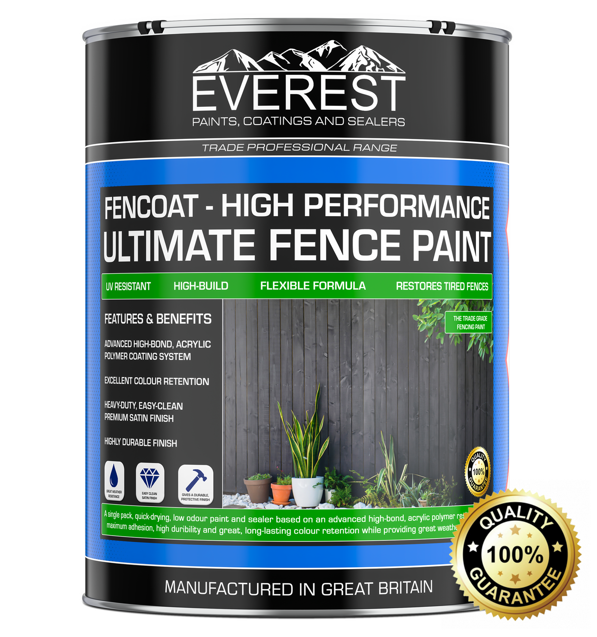 Everest Paints - FENCOAT - Peinture pour clôture ultime - Haute performance