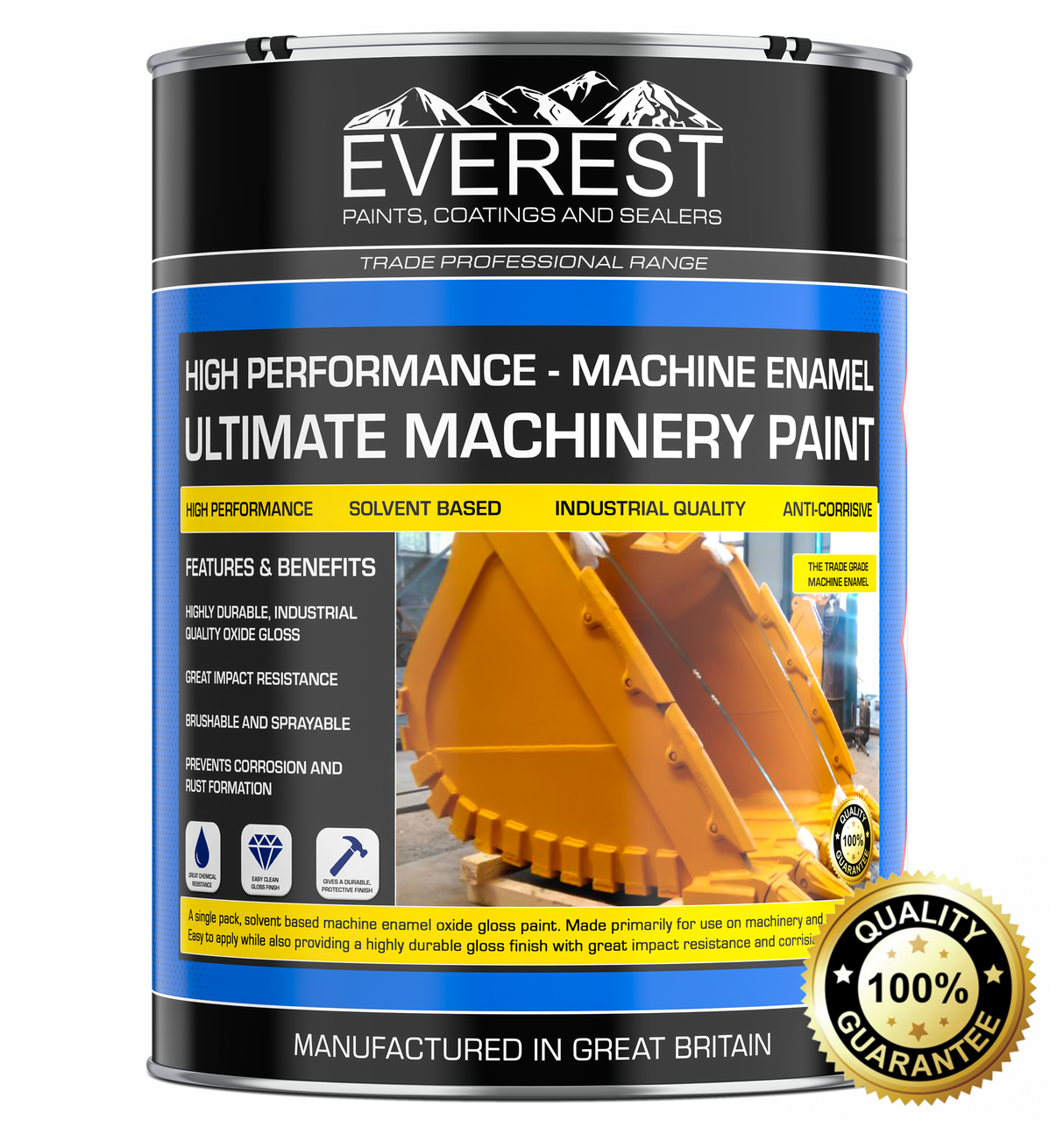 Everest Paints - Peinture émaillée pour machines ultime - À base de solvant