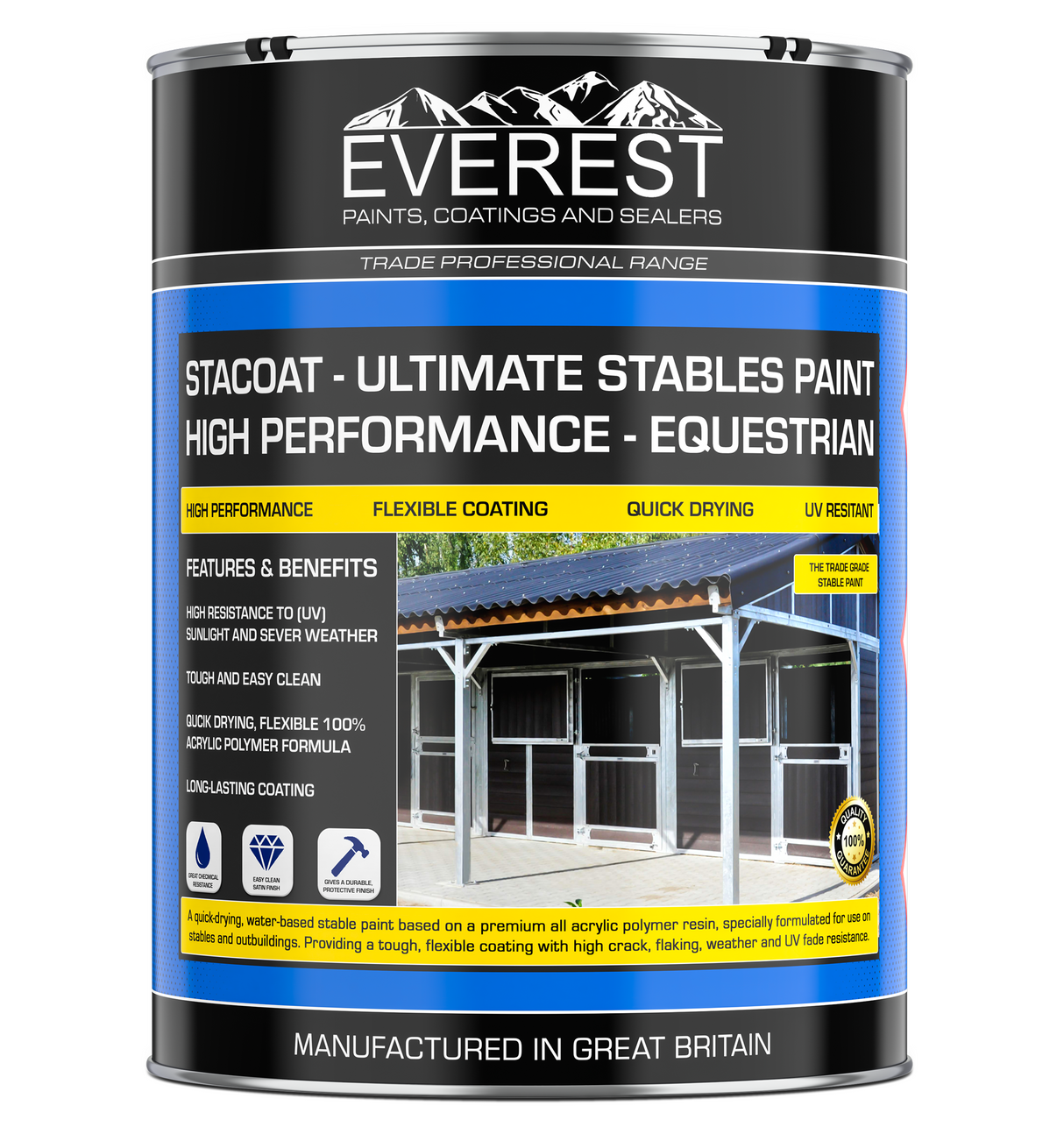 Everest Coatings - STACOAT - Peinture d'écurie ultime - Haute performance - Équitation