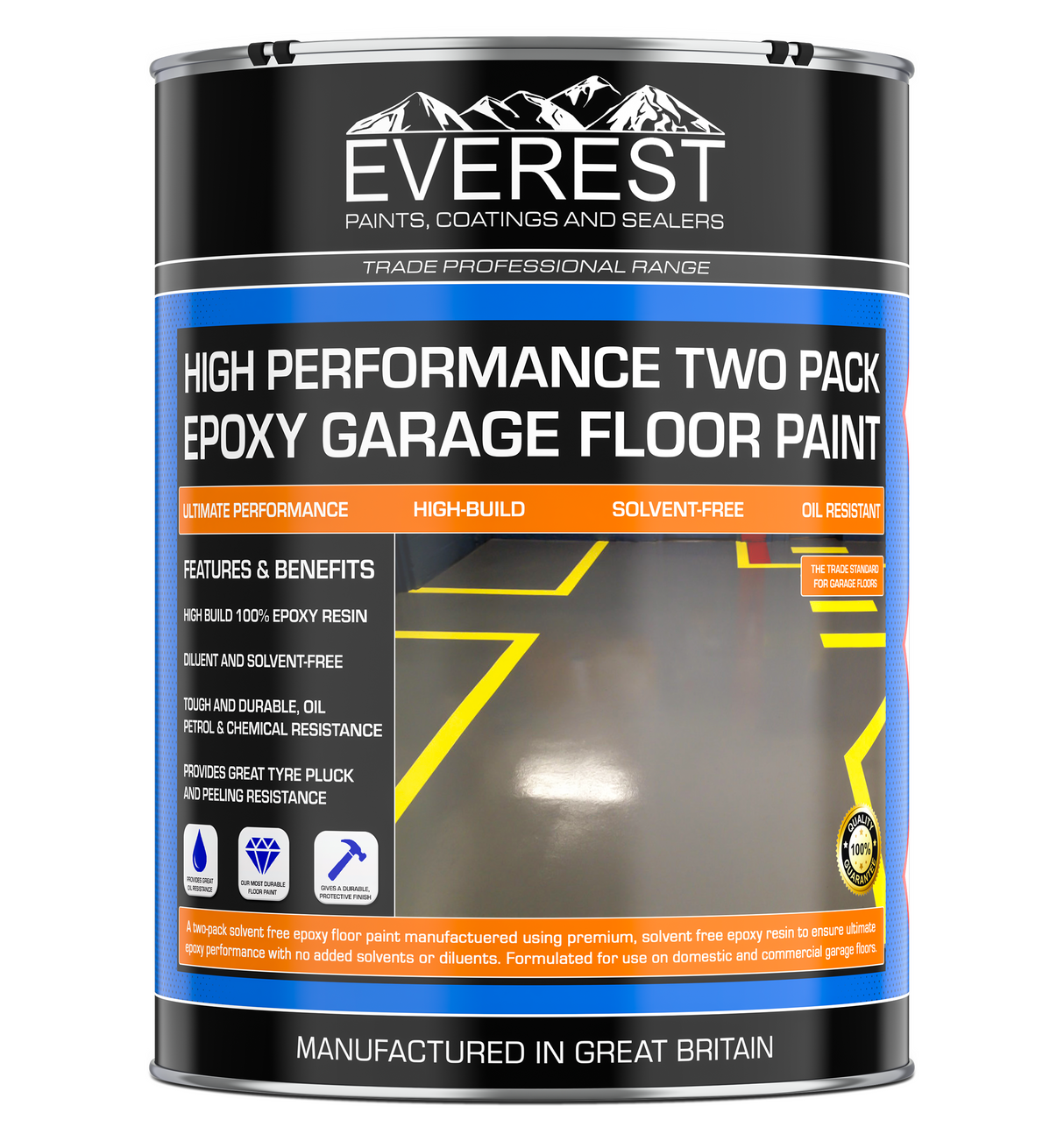 Everest Trade - HB Epoxy Garagevloerverf - High Build - Tweecomponenten epoxycoating